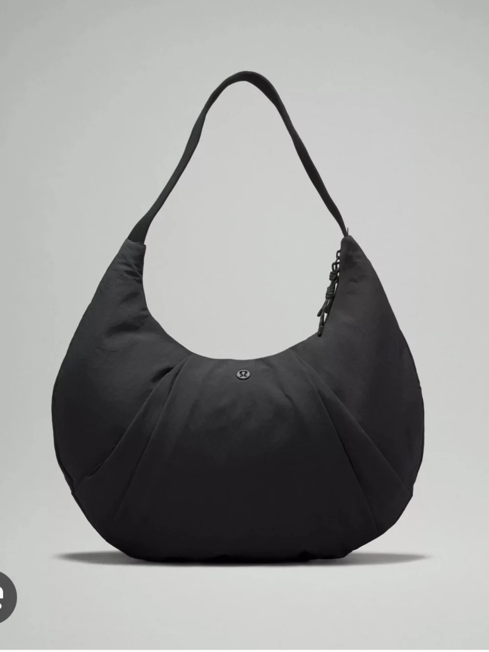 lululemon athletica | Bags | Lululemon Athletica Black Pleated Shoulder Bag  | Poshmark